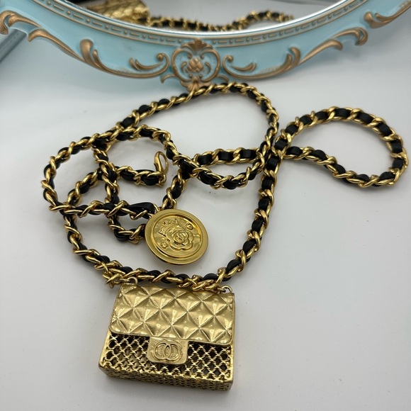 Anthropologie Mini Double Chain Charm Belt/Bag - Picture 1 of 16